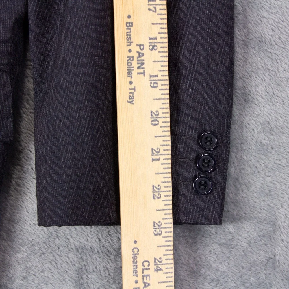 VTG Brioni Mens‎ 44R Double Breasted Wool Suit Jacket Blazer Gray Made in Italy